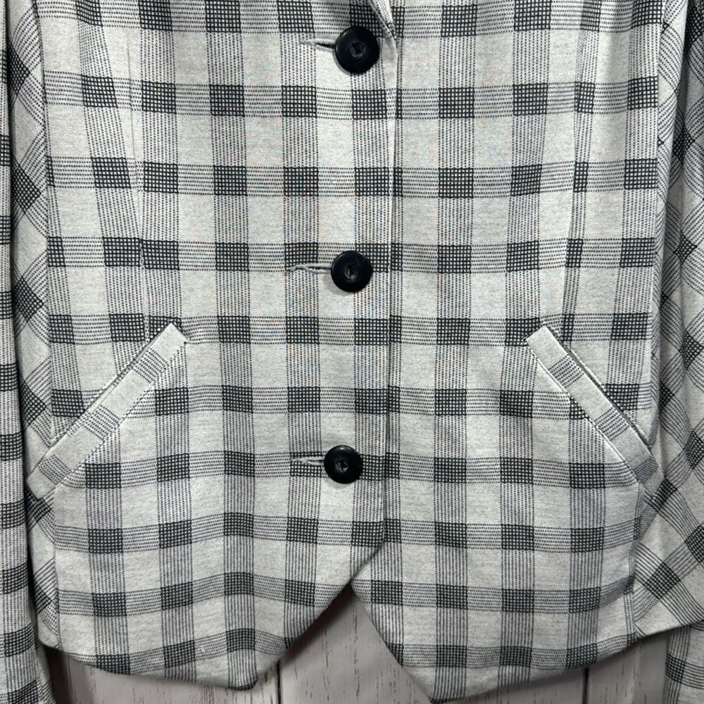 Cabi Gray Gingham Check Blazer Preppy Tailored Business Casual Jacket Workwear - Picture 10 of 16